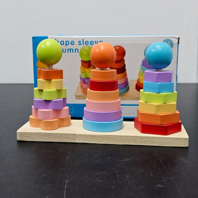 Wooden Shape Shelves Column – Montessori Activity Toy for Kids | Bacha Toys