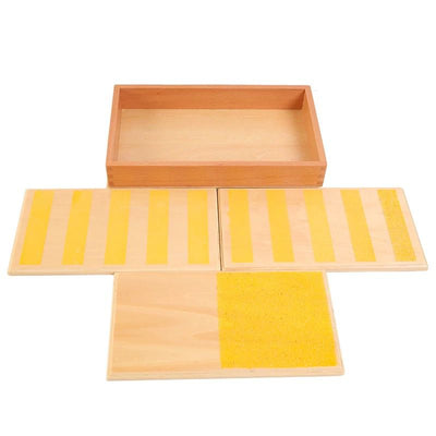 Planche de toucher rugueux et lisse Montessori en boîte | Matériel sensoriel tactile