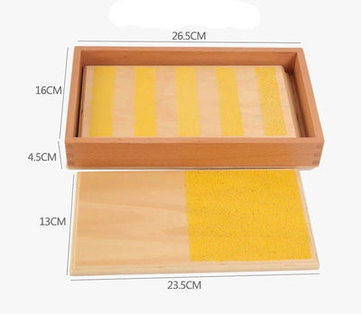 Planche de toucher rugueux et lisse Montessori en boîte | Matériel sensoriel tactile