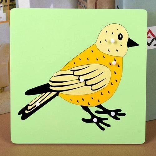 Montessori  Animal Puzzles Turtle Bird Frog Horse Fish Rooster Ladybug Butterfly Wooden Educational Preschool Kindergarten Toy