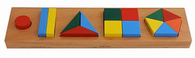 Planche géométrique de fractions Montessori