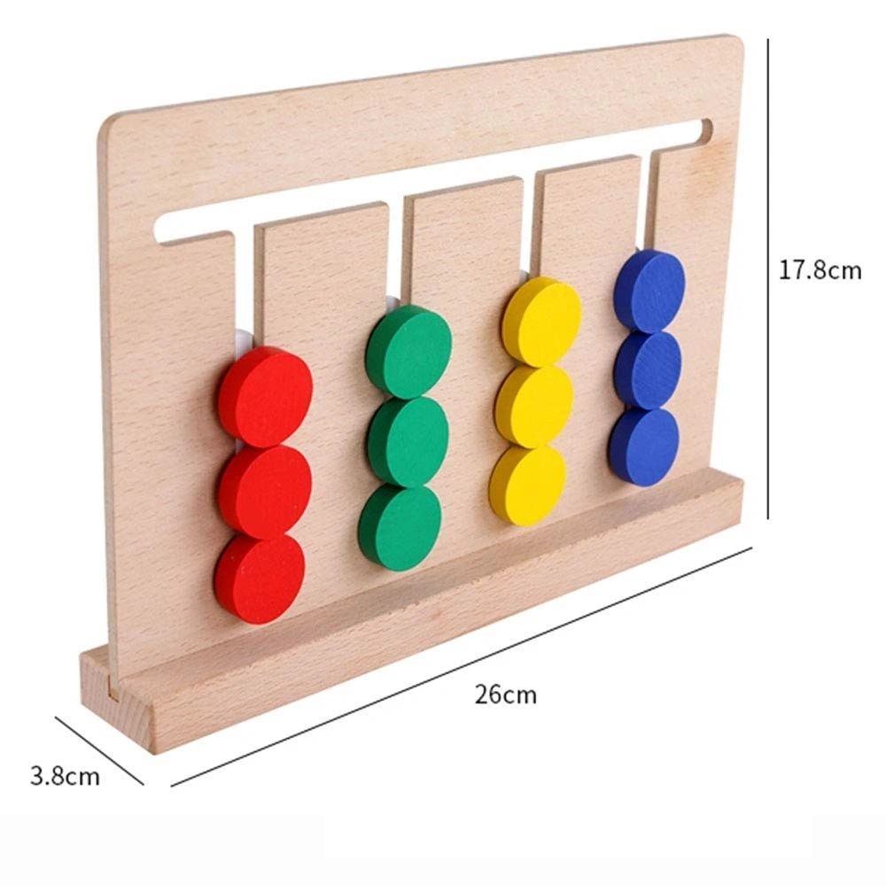 Juego de laberinto lógico de madera Montessori, juguete de emparejamiento de colores lógico, puzle de entrenamiento cerebral.