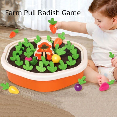 Juego de memoria de tirar zanahorias Fidtoy Radish Farm para niños