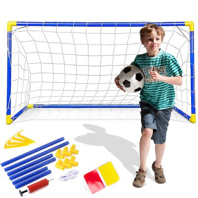 Lot de buts de football Fidtoy Junior avec pompe à ballon pour enfants