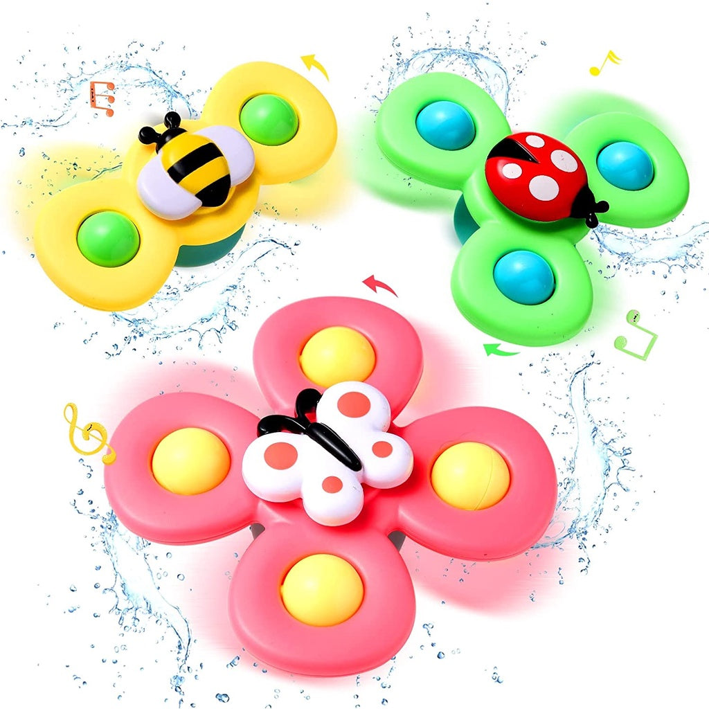 Fidtoy Baby Suction Cup Spinner 3 pieces Toy Pop It Sensory Bath Toy