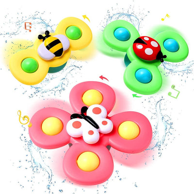 Fidtoy Baby Suction Cup Spinner 3 pieces Toy Pop It Sensory Bath Toy