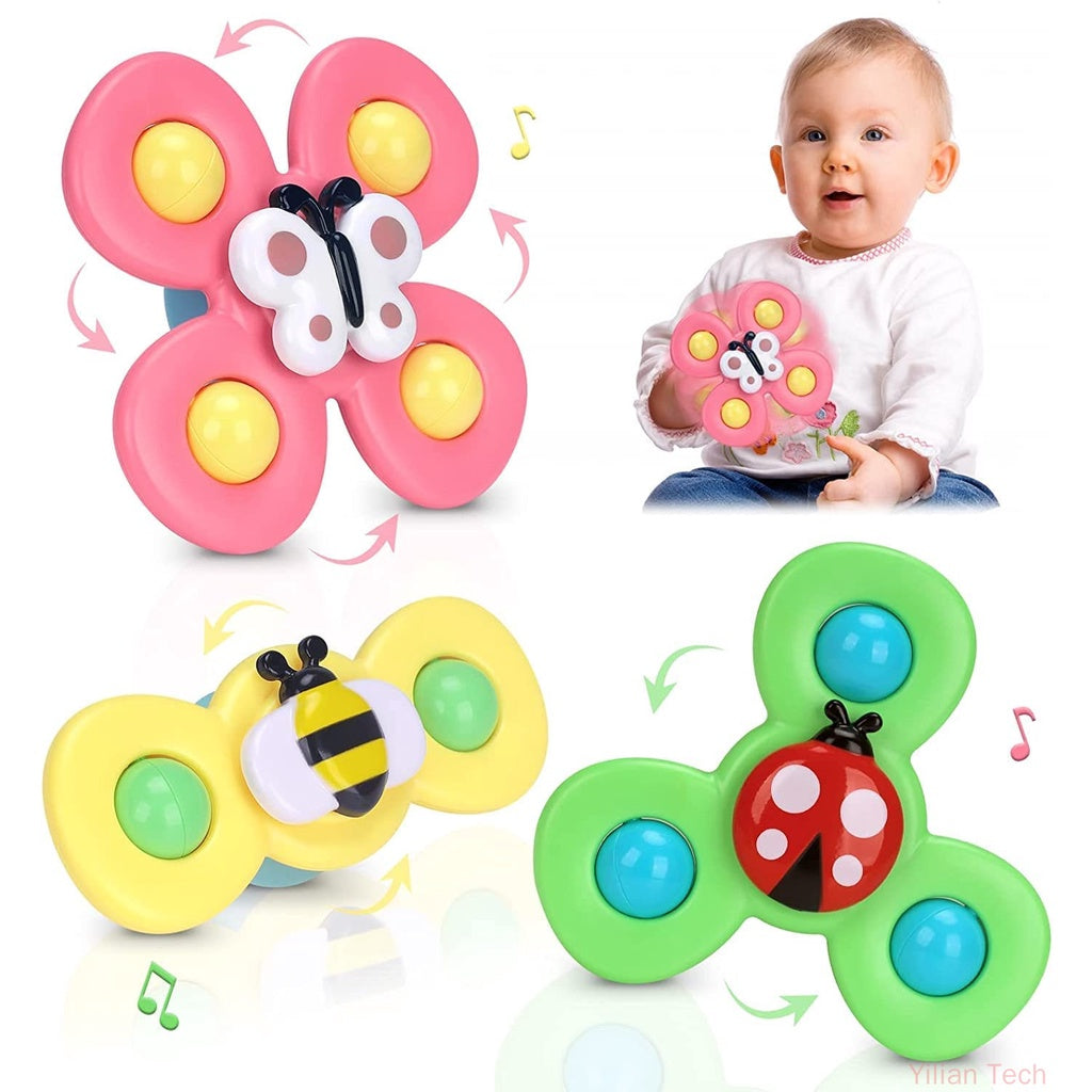 Fidtoy Baby Suction Cup Spinner 3 pieces Toy Pop It Sensory Bath Toy