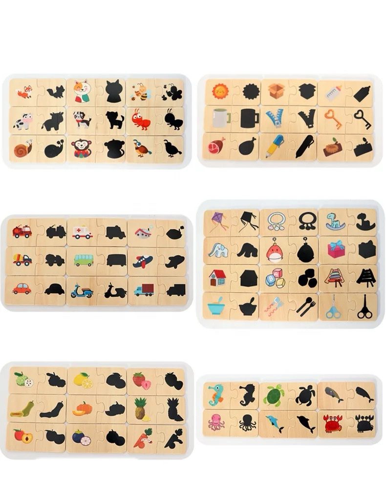 Rompecabezas de sombras – Juguete de discriminación visual y pensamiento lógico para niños pequeños