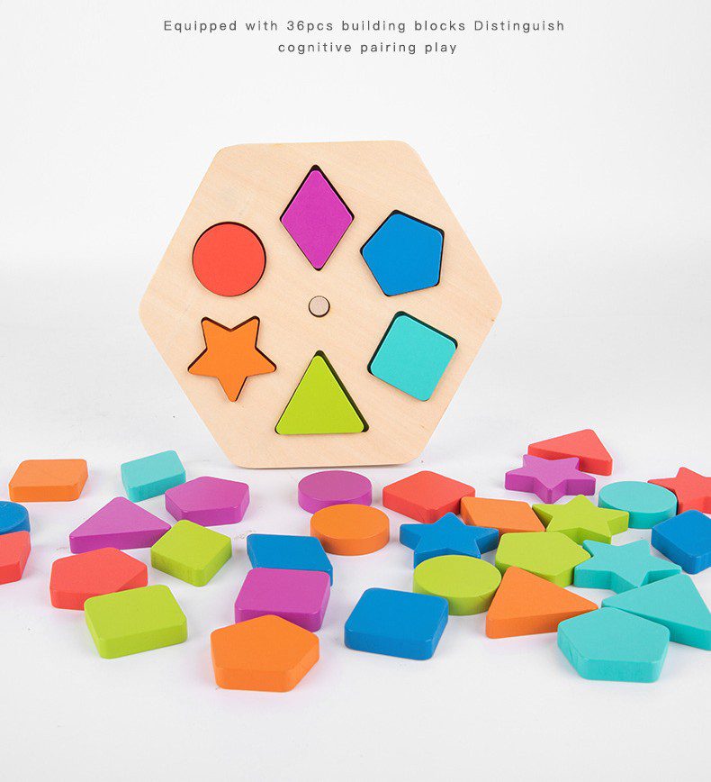 Tablero giratorio de clasificación de colores y formas - Para niños pequeños y preescolares