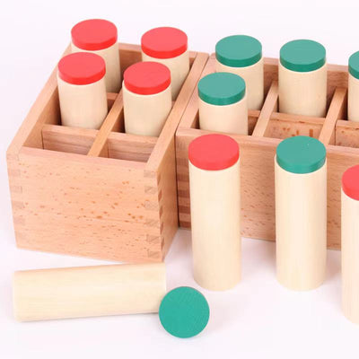 Cilindros Montessori para emparejar sonidos - Los mejores juguetes Montessori