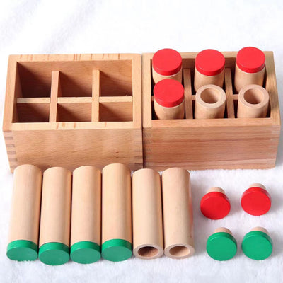 Cilindros Montessori para emparejar sonidos - Los mejores juguetes Montessori