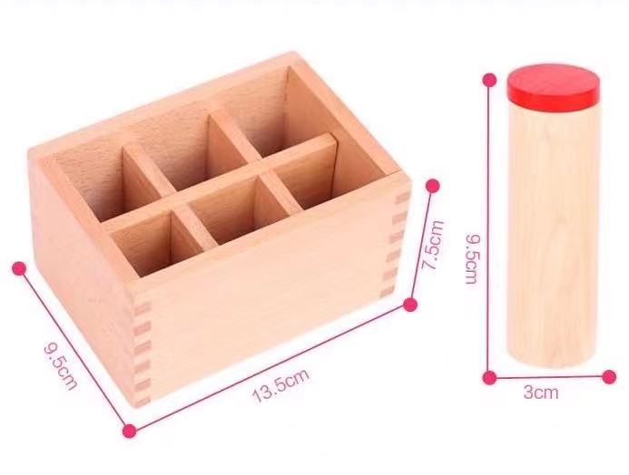 Cilindros Montessori para emparejar sonidos - Los mejores juguetes Montessori