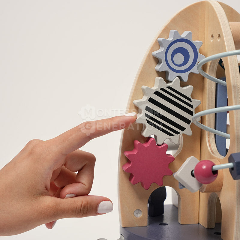 Fidtoy Wooden Rocket Activity Toy for Toddlers – STEM Multi Activity Learning Toy Age 1+