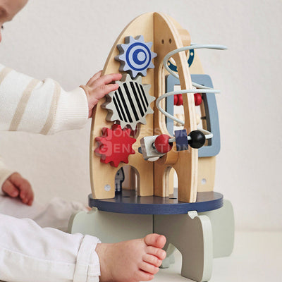 Fidtoy Wooden Rocket Activity Toy for Toddlers – STEM Multi Activity Learning Toy Age 1+