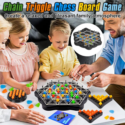 Juego de mesa familiar Chain Triangle Chess - 2 a 4 jugadores