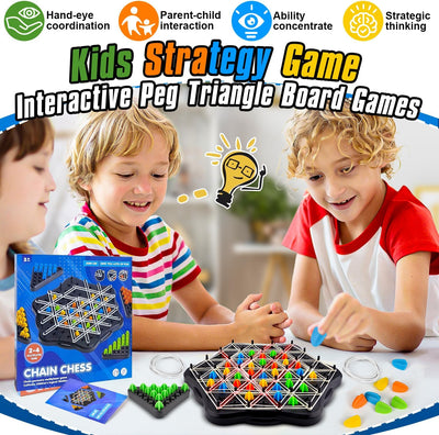 Juego de mesa familiar Chain Triangle Chess - 2 a 4 jugadores