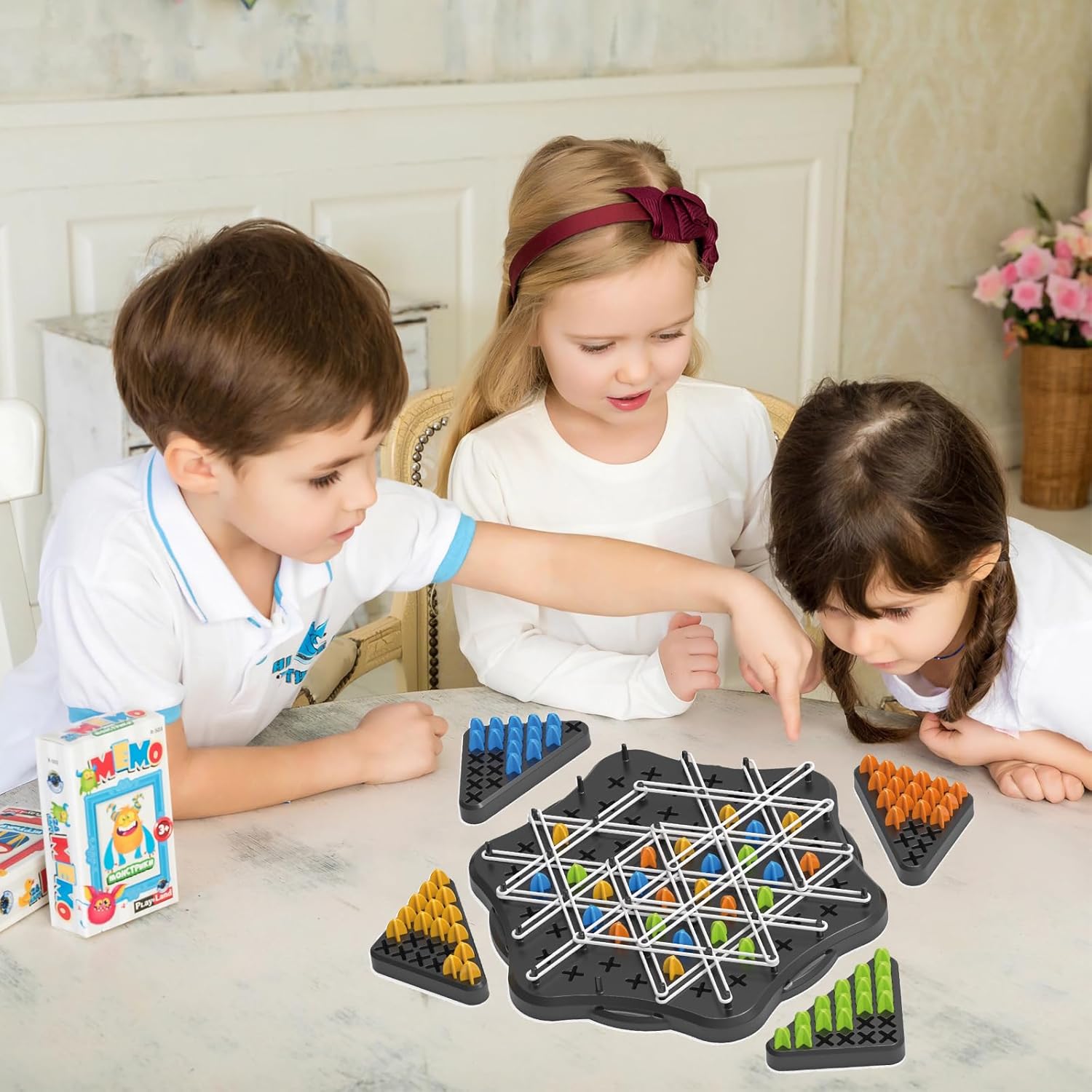 Juego de mesa familiar Chain Triangle Chess - 2 a 4 jugadores