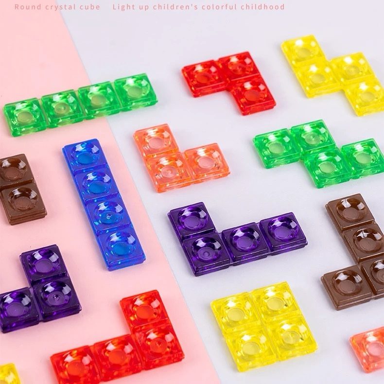 Juego de rompecabezas Tetris vertical – Tablero lógico 3D transparente para aprendizaje STEM y juego de estrategia