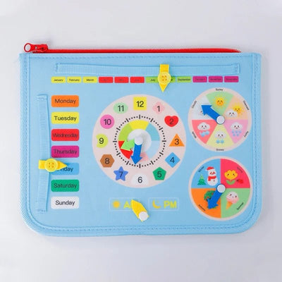 Tabla de fieltro sensorial para niños pequeños - Juguete de viaje con habilidades prácticas para la vida con temática espacial, sirenas y dinosaurios