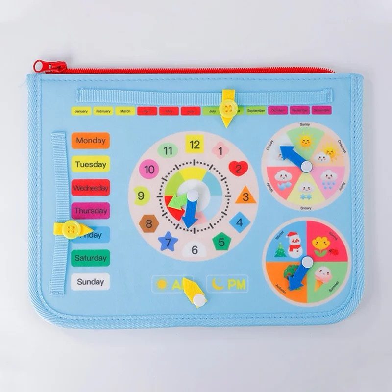 Tabla de fieltro sensorial para niños pequeños - Juguete de viaje con habilidades prácticas para la vida con temática espacial, sirenas y dinosaurios