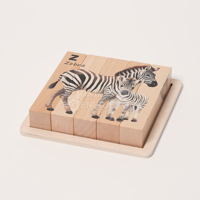 Fidtoy Wooden Animal Puzzle for Toddlers – 4-in-1 Rotating Block Learning Toy Age 2+