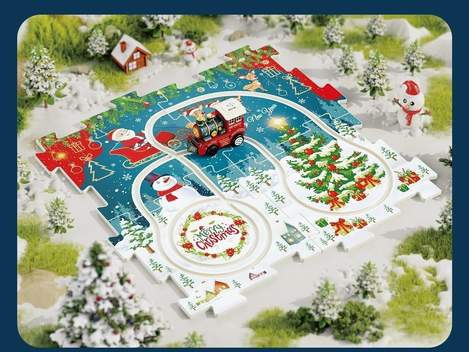 DIY Xmas Train Track™ - Construye tu propio paraíso navideño - Rompecabezas de Tren Navideño