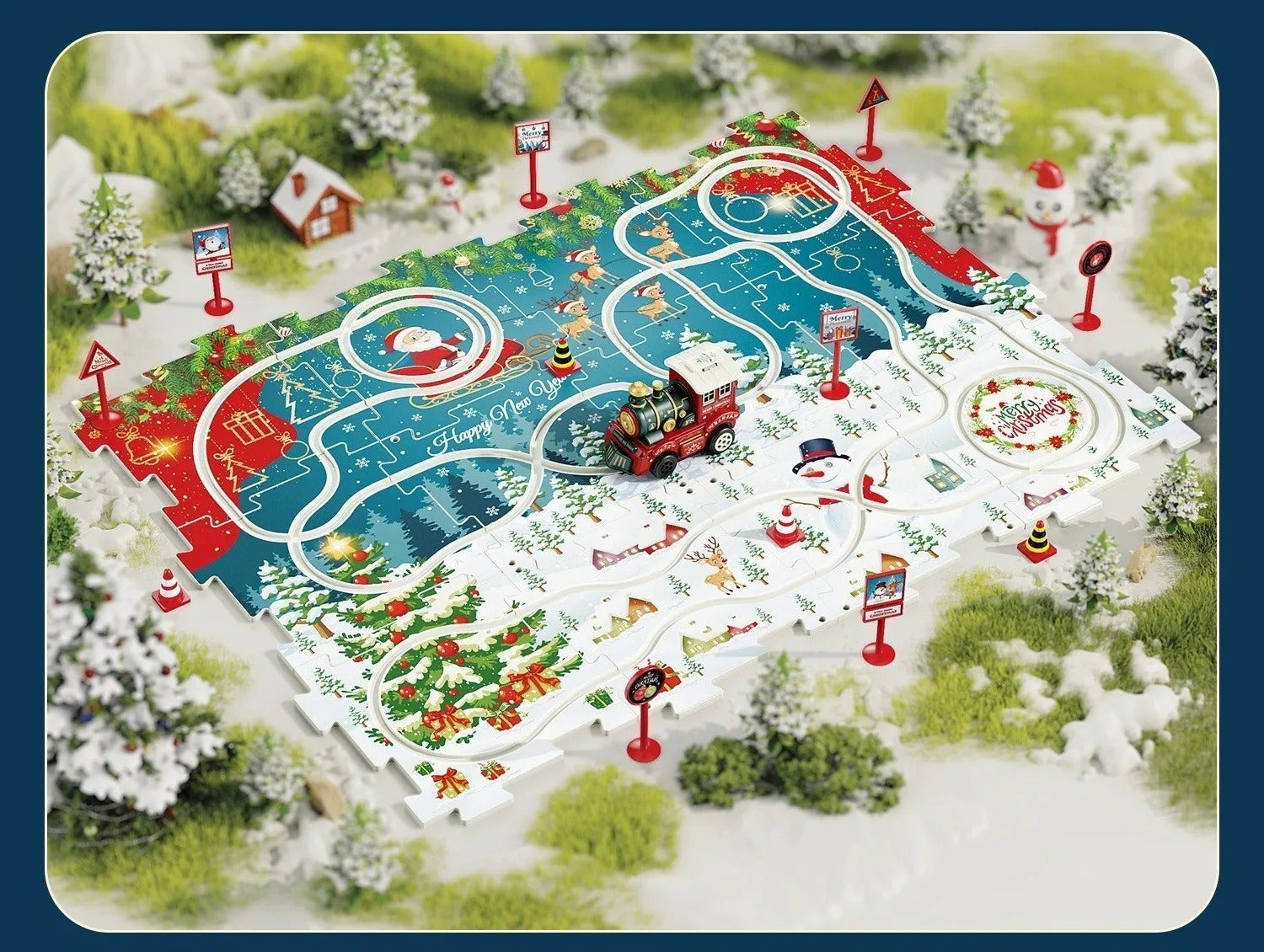 DIY Xmas Train Track™ - Construye tu propio paraíso navideño - Rompecabezas de Tren Navideño