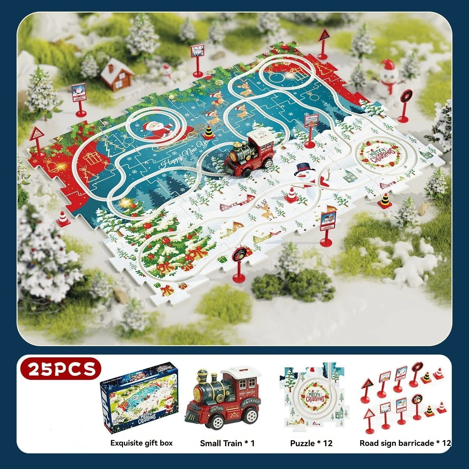 DIY Xmas Train Track™ - Construye tu propio paraíso navideño - Rompecabezas de Tren Navideño