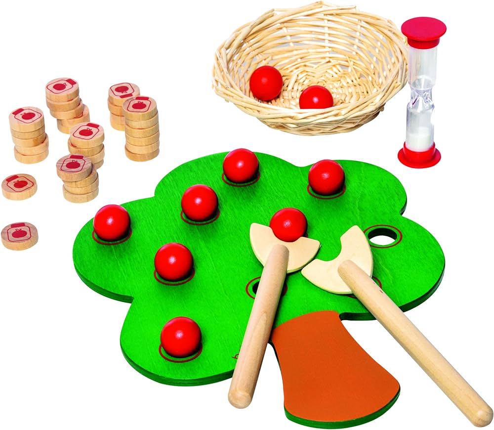 Bandeja de clavijas de árbol de manzana Montessori para contar B
