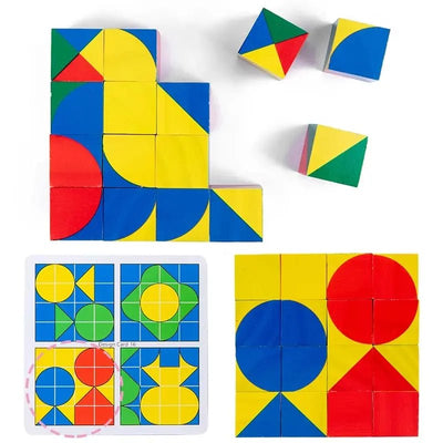 Wooden 3D Puzzle Pixy Cubes Block Game