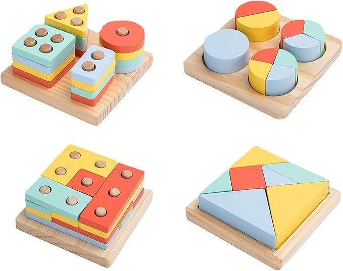 Wooden 4 in 1 Shape Sorter Premium
