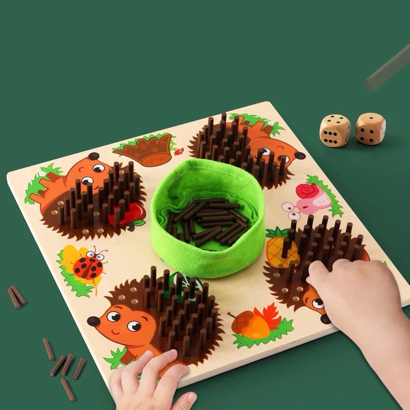 Hedgehog Math Game (Addition and Subtraction) - Wooden Math Toy for Toddlers and Preschoolers