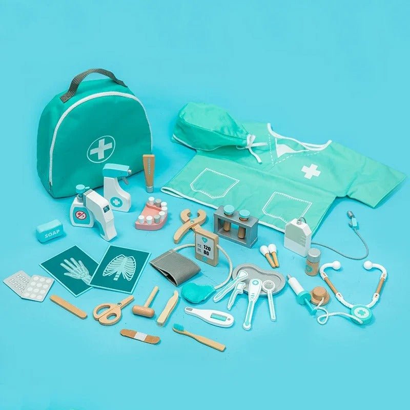 Juego de médico de lujo de madera