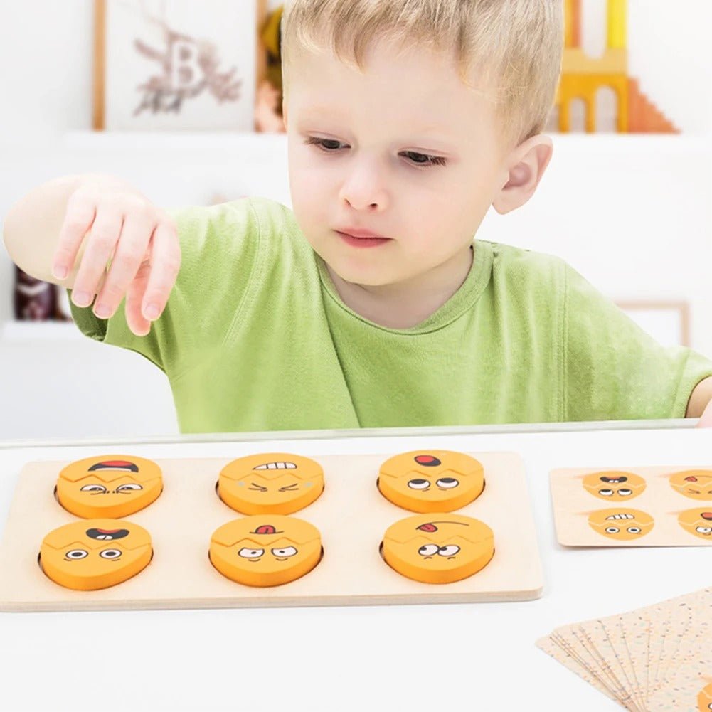 Wooden Egg Face Changing Matching Game