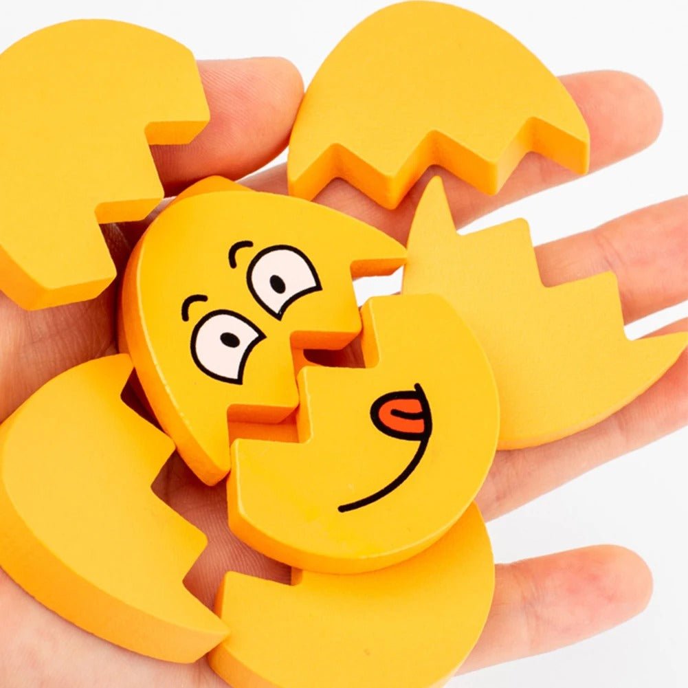 Wooden Egg Face Changing Matching Game