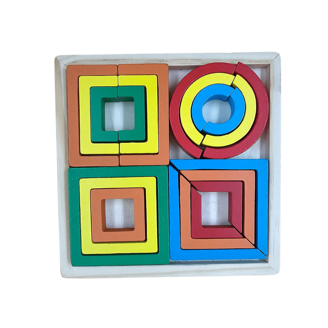 Wooden Geometric Block Puzzle 1 Set Random Design