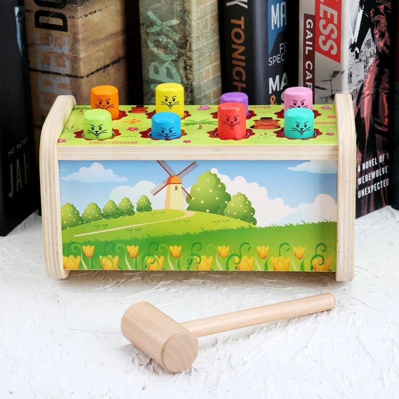 Juego de martillo de madera | Hámster de 8 clavijas oscilantes