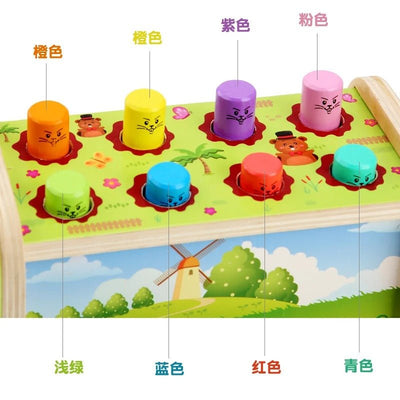Jeu de marteau en bois | 8 hamsters à bascule