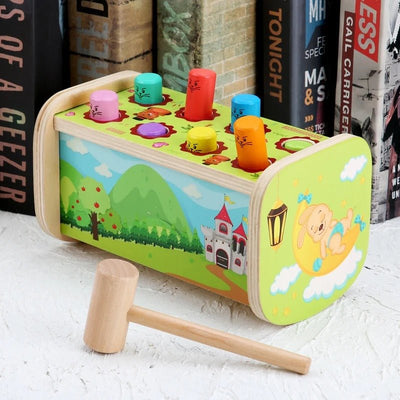 Jeu de marteau en bois | 8 hamsters à bascule