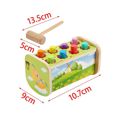Jeu de marteau en bois | 8 hamsters à bascule
