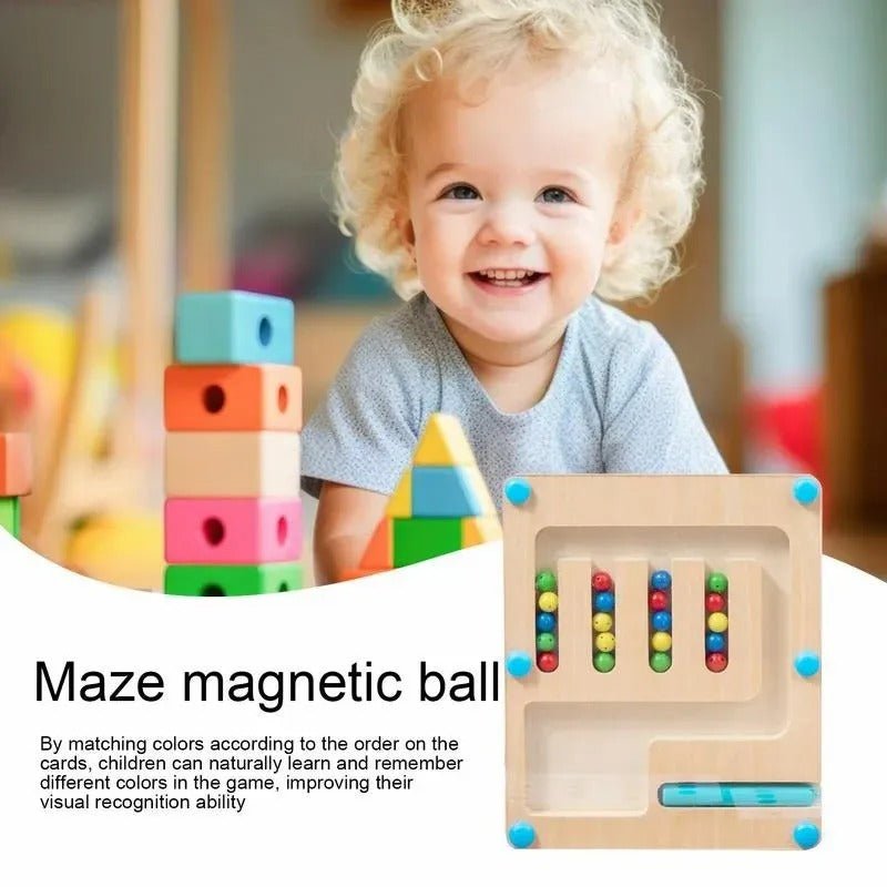 Juego magnético de madera para clasificar colores y formas - 4 colores