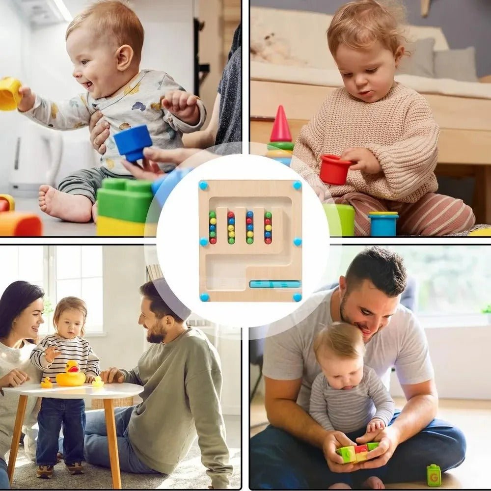 Juego magnético de madera para clasificar colores y formas - 4 colores