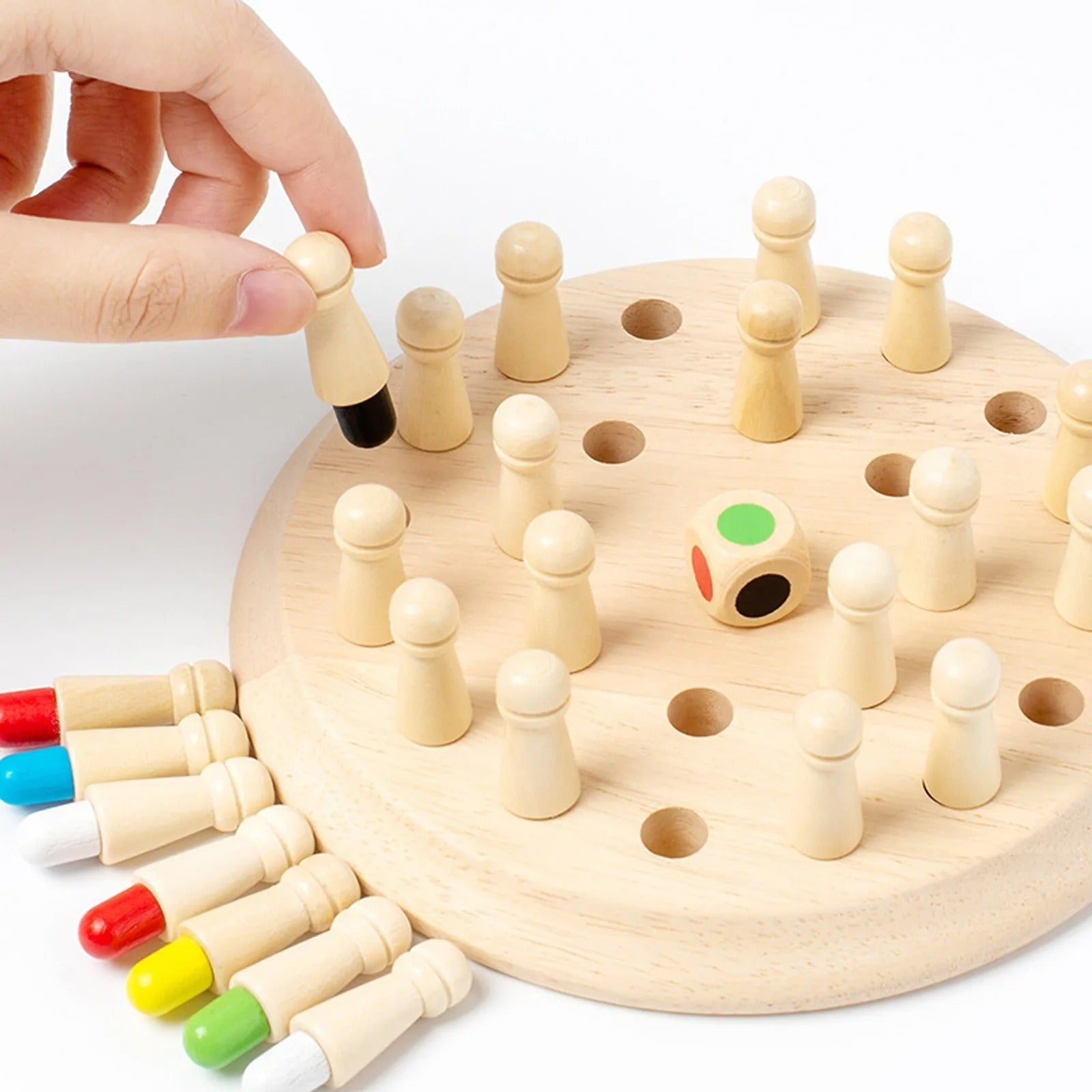 Jeu d'échecs en bois Memory Match Stick - Jouet éducatif pour garçons et filles