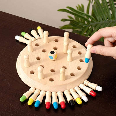 Jeu d'échecs en bois Memory Match Stick - Jouet éducatif pour garçons et filles