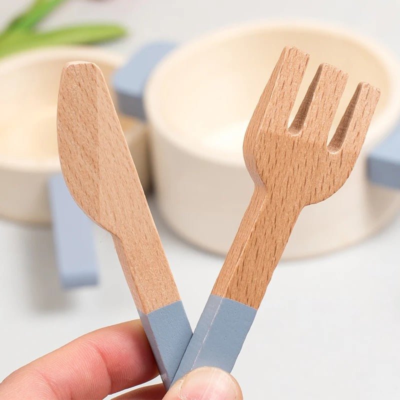Jouets de cuisine en bois pour enfants, mini-ustensiles de cuisine, casserole, poêle, jeu d'imitation, jouets éducatifs pour filles