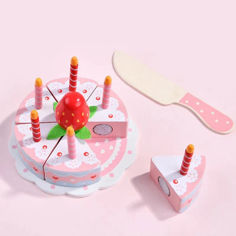 Juguete de Madera para Pastel de Cumpleaños de Princesa, Comida de Juguete, Juego de Simulación para Niños
