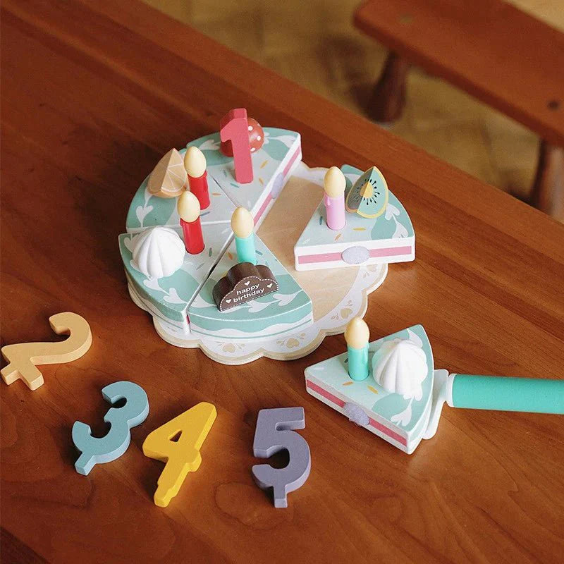 Juguete de Madera para Pastel de Cumpleaños de Princesa, Comida de Juguete, Juego de Simulación para Niños