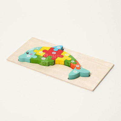 Jeu de puzzles en bois d'animaux Fidtoy pour tout-petits – Lot de 4 puzzles à formes pour enfants