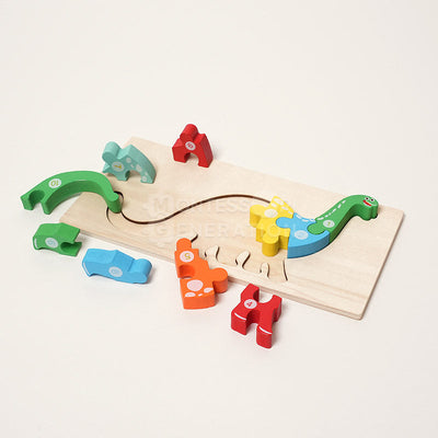 Jeu de puzzles en bois d'animaux Fidtoy pour tout-petits – Lot de 4 puzzles à formes pour enfants