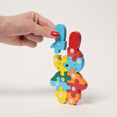 Jeu de puzzles en bois d'animaux Fidtoy pour tout-petits – Lot de 4 puzzles à formes pour enfants